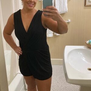 Black Sleeveless Wrap Dress